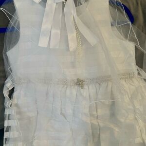 White size 10 Girls dress used for communion